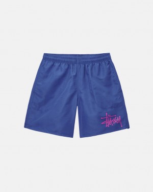 Stussy Agua Curta Big Basic - Unisex Shorts Trunks Azul Marinho | EPTHC57619