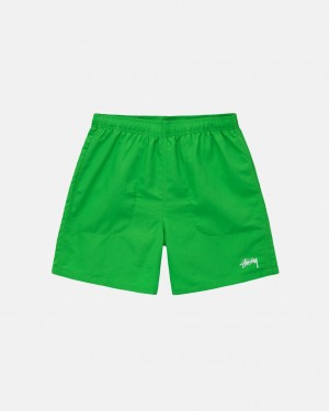 Stussy Agua Curta Stock - Unisex Shorts Trunks Verdes | GPTUC41283