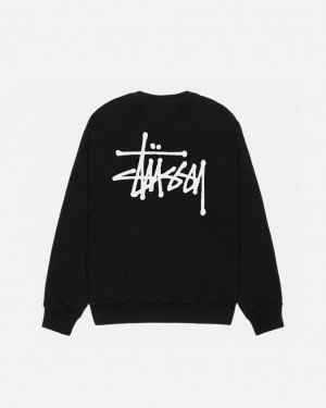 Stussy Basic Stussy Crew Pigment Dyed - Unisex Hoodies Pretas | BPTSO79977