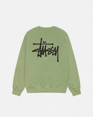 Stussy Basic Stussy Crew - Unisex Hoodies Verdes | DPTVO82599