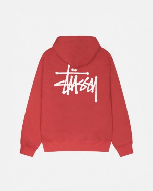 Stussy Basic Stussy Hoodie - Unisex Hoodies Vermelhas | APTDF67815