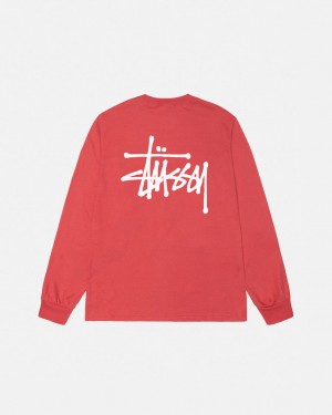 Stussy Basic Stussy LS Tee - Unisex Longsleeve Vermelhas | PPTER75920