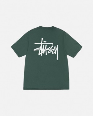 Stussy Basic Stussy Tee Pigment Dyed - Unisex Shortsleeve Verdes | PTZPD67716