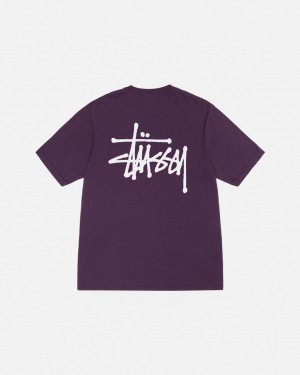 Stussy Basic Stussy Tee Pigment Dyed - Unisex Shortsleeve Roxo | PTJBT94268