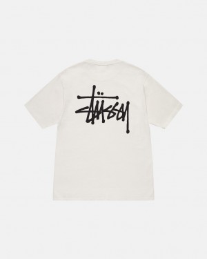 Stussy Basic Stussy Tee Pigment Dyed - Unisex Shortsleeve Bege | PTZDE17263