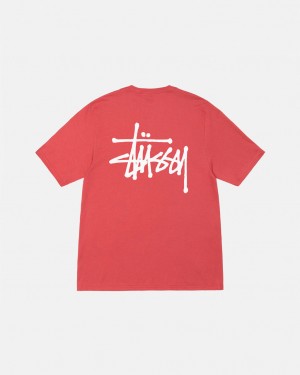 Stussy Basic Stussy Tee - Mens Curta Sleeve T-Shirt Vermelhas | PTDFL75441