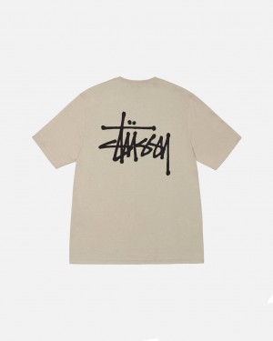 Stussy Basic Stussy Tee - Mens Curta Sleeve T-Shirt Caqui | PTJBT28963