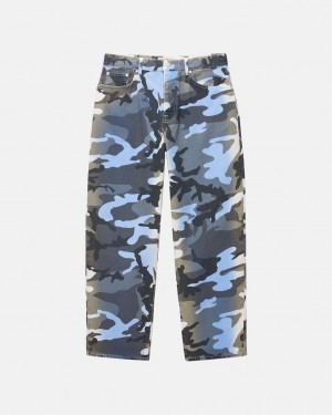 Stussy Big Ol& Jean Spray Dye Lona - Unisex Denim Azuis Camufladas | BPTSO58330