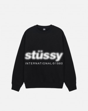 Stussy Blur Crew - Unisex Hoodies Pretas | PTQAV15647