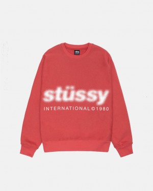 Stussy Blur Crew - Unisex Hoodies Vermelhas | MPTHR51278