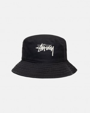 Stussy Bucket Hat Big Stock - Unisex Pretas | UPTND94744