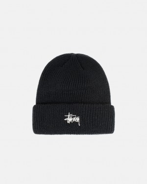 Stussy Cuff Beanie Basic - Unisex Pretas | PTXBR68190