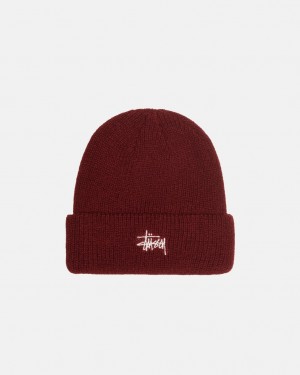 Stussy Cuff Beanie Basic - Unisex Vermelhas Escuro | PTJKU87563