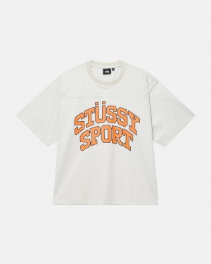 Stussy Esportivos Mesh Football Jersey - Unisex Sweaters Knits Bege | APTDF70612