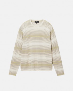 Stussy Horizontal Stripe Moletom - Unisex Sweaters Bege | FPTHY93629