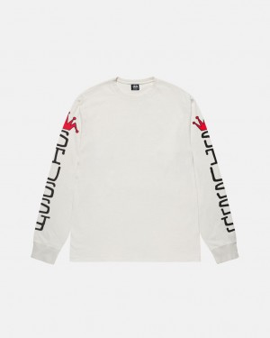 Stussy Jumbo LS Tee Pigment Dyed - Unisex Longsleeve Bege | QPTWA44058