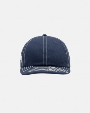 Stussy Low Pro Basic Stitch Strapback - Unisex Azul Marinho | PTJZR43773