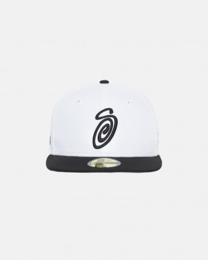 Stussy New Era 59Fifty Curly S - Unisex Branco Pretas | BPTSD60237