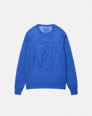 Stussy S Loose Knit Moletom - Unisex Sweaters Azuis | PTIIZ86341