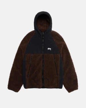 Stussy Sherpa Paneled Encapuzado Jacket - Unisex Hoodies Marrom | FPTHY25135