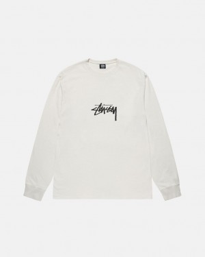 Stussy Small Stock LS Tee Pigment Dyed - Unisex Longsleeve Bege | PTDYB35361