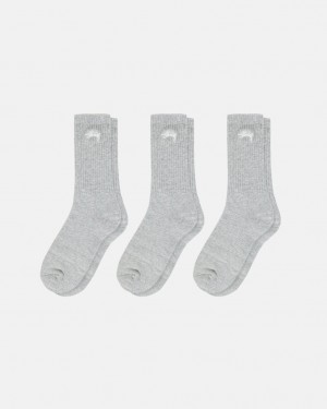 Stussy Stock Crew Sock Pack - Home Goods Cinzentas | YPTVQ75877