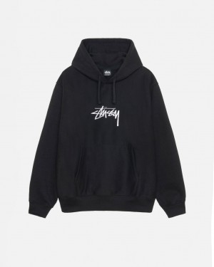 Stussy Stock Logo Applique Hoodie - Unisex Hoodies Pretas | PTDYB46649