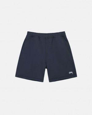 Stussy Stock Logo Sweatshort - Unisex Shorts Trunks Azul Marinho | TPTPQ98453