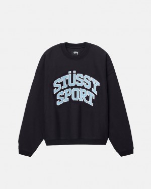 Stussy Stüssy Esportivos Relaxed Oversized Crew - Unisex Hoodies Pretas | XPTGW58240