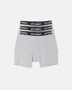 Stussy Stussy Boxer Briefs - Unisex Shorts Trunks Cinzentas | QPTWA68080