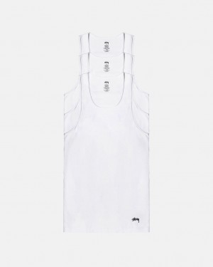 Stussy Stussy Tank Undershirt - Unisex Sweaters Knits Branco | LPTTR86228