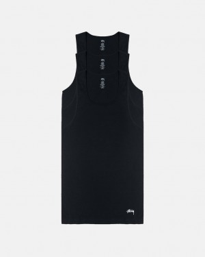 Stussy Stussy Tank Undershirt - Unisex Sweaters Knits Pretas | PTJKU48748