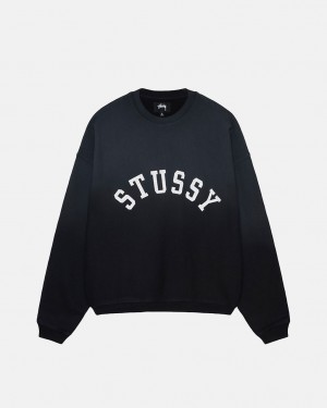 Stussy Sun Faded Oversized Crew - Unisex Hoodies Pretas | PPTER39342