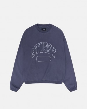 Stussy Varsity Oversized Crew - Unisex Hoodies Azuis | GPTEC56784