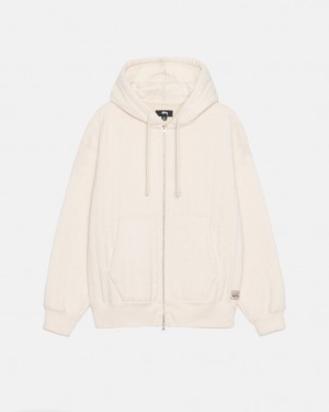 Stussy Vertical Acolchoado Zip Hood - Unisex Hoodies Branco | YPTVQ29042