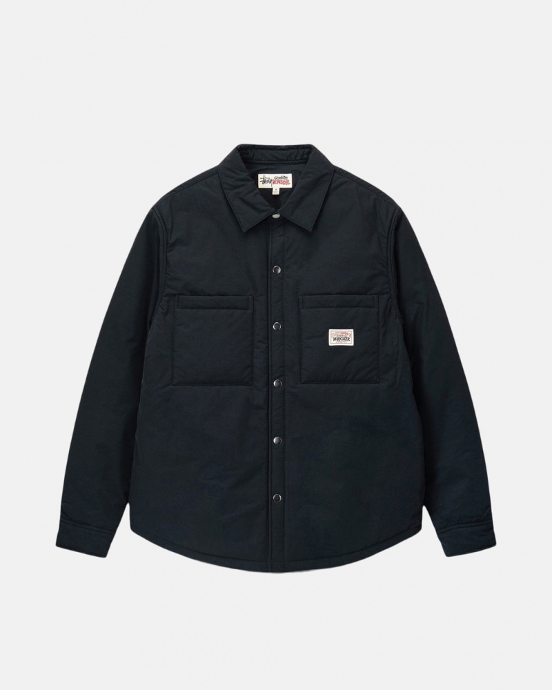 Stussy Acolchoado Tech Over Shirt - Unisex Tops Shirts Pretas | PTEAH32422