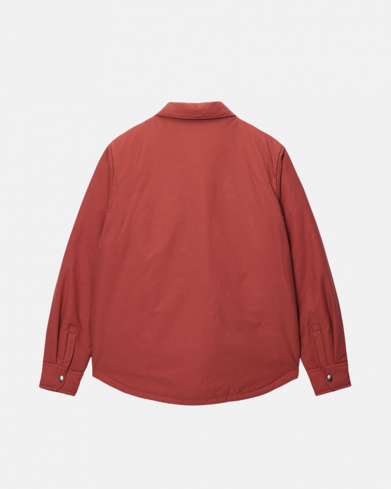 Stussy Acolchoado Tech Over Shirt - Unisex Tops Shirts Vermelhas Escuro | GPTEC20365