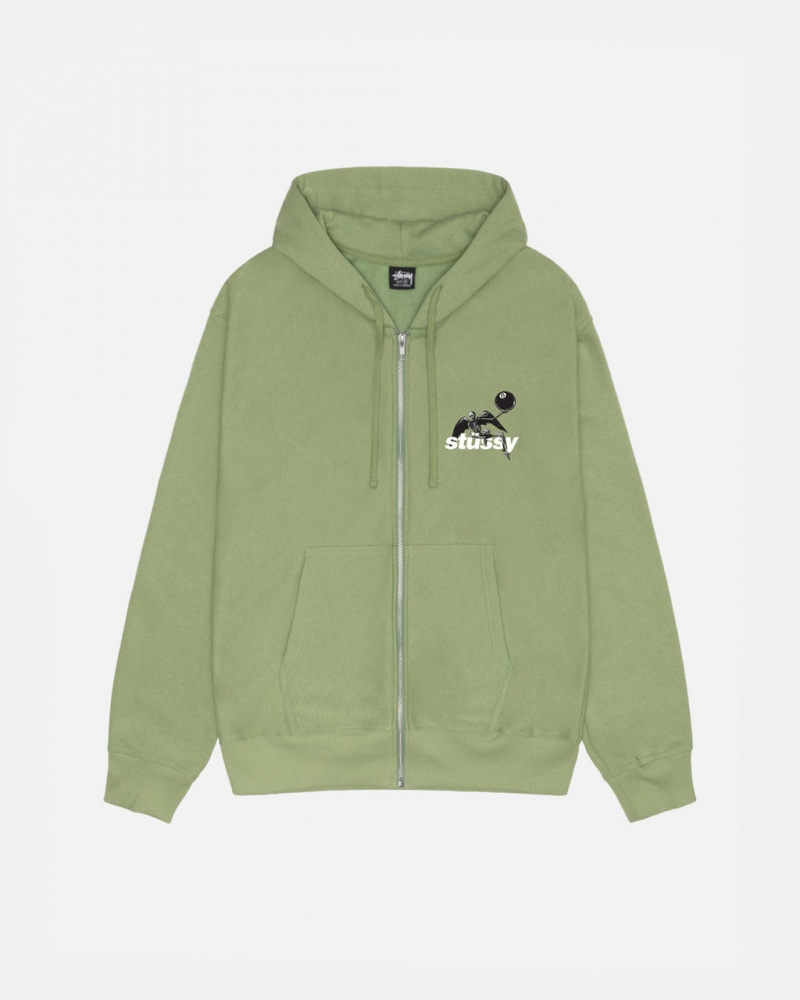 Stussy Apocalypse Zip Hoodie - Unisex Hoodies Verdes | QPTWA41508