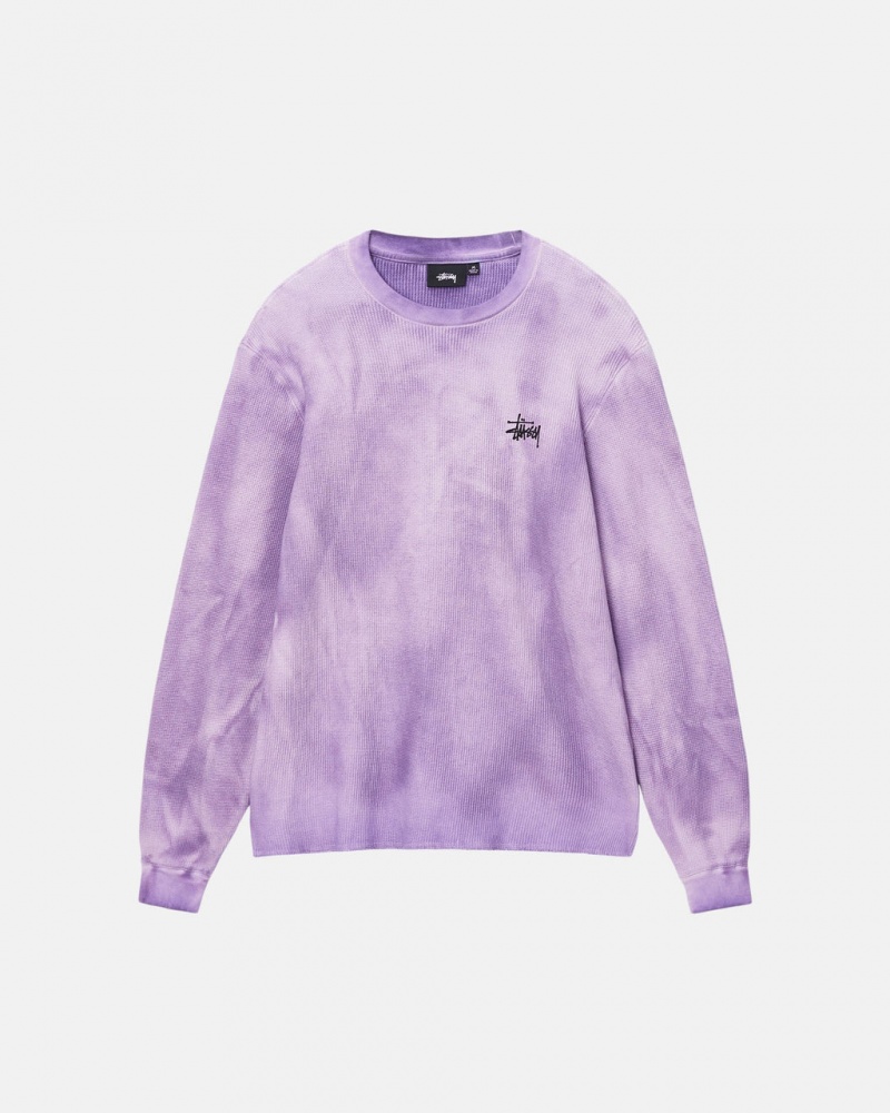 Stussy Basic Stock LS Thermal - Unisex Longsleeve T-Shirts Lavanda | ZPTNQ93651