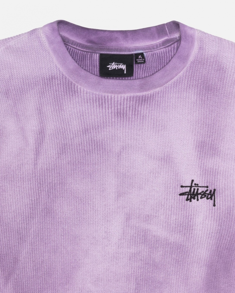 Stussy Basic Stock LS Thermal - Unisex Longsleeve T-Shirts Lavanda | ZPTNQ93651