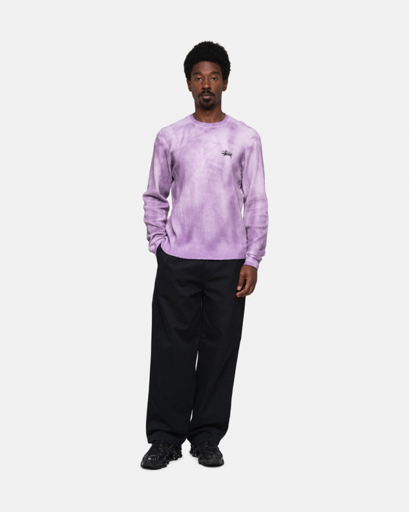 Stussy Basic Stock LS Thermal - Unisex Longsleeve T-Shirts Lavanda | ZPTNQ93651