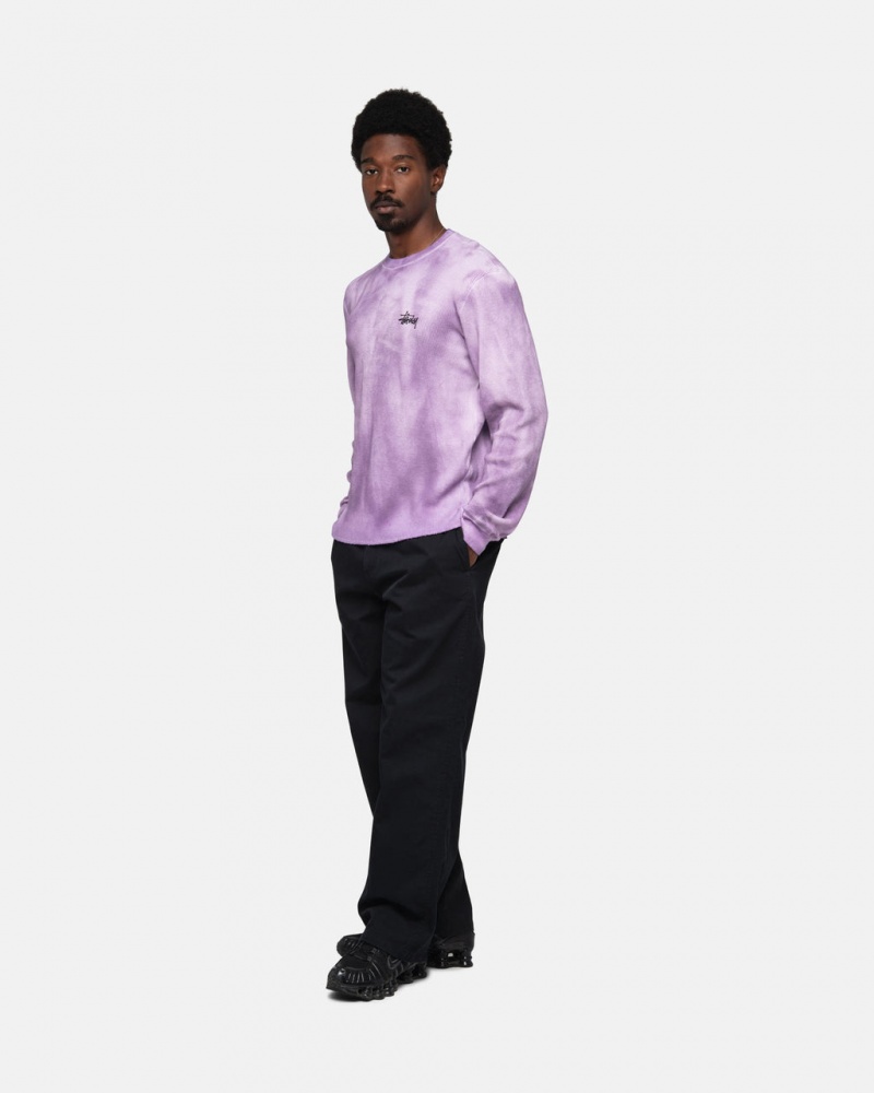 Stussy Basic Stock LS Thermal - Unisex Longsleeve T-Shirts Lavanda | ZPTNQ93651