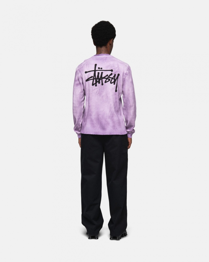 Stussy Basic Stock LS Thermal - Unisex Longsleeve T-Shirts Lavanda | ZPTNQ93651