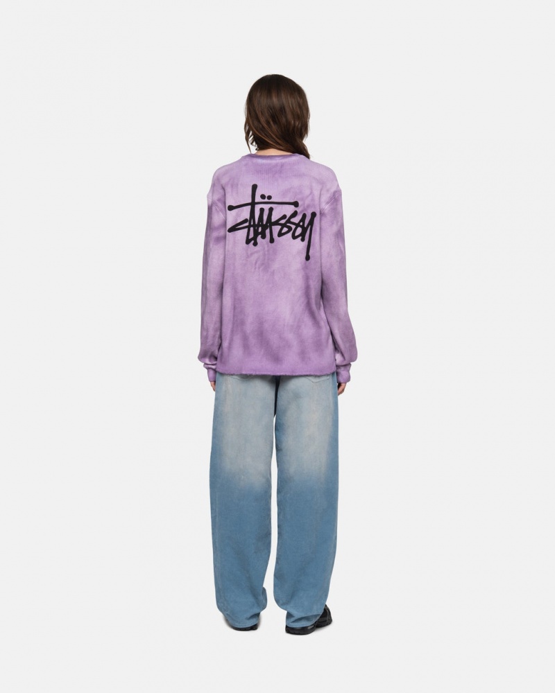 Stussy Basic Stock LS Thermal - Unisex Longsleeve T-Shirts Lavanda | ZPTNQ93651