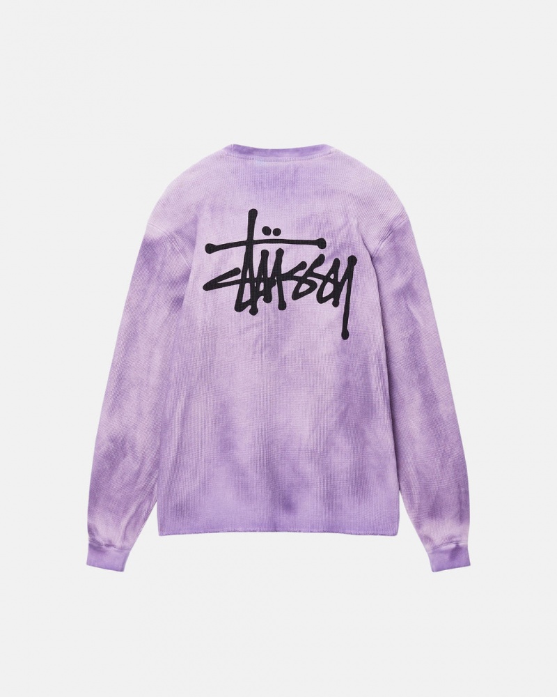 Stussy Basic Stock LS Thermal - Unisex Longsleeve T-Shirts Lavanda | ZPTNQ93651