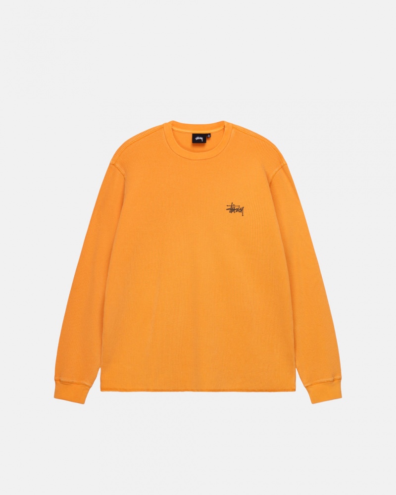 Stussy Basic Stock Ls Thermal - Mens Long Sleeve Knit Abricó | BPTSO48479