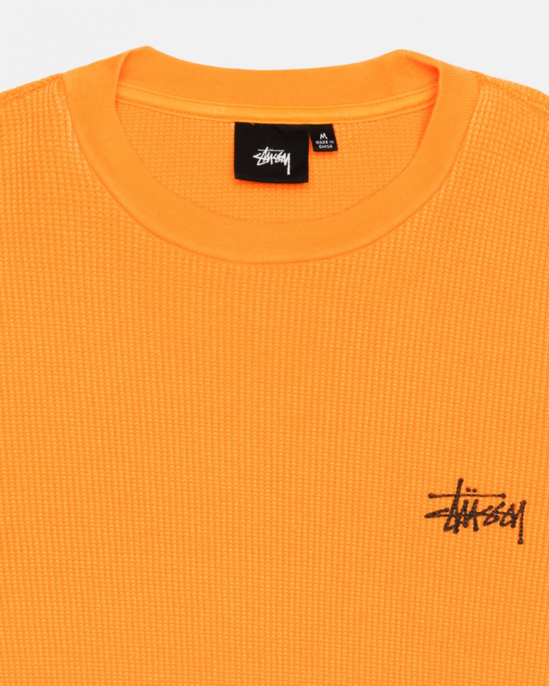 Stussy Basic Stock Ls Thermal - Mens Long Sleeve Knit Abricó | BPTSO48479