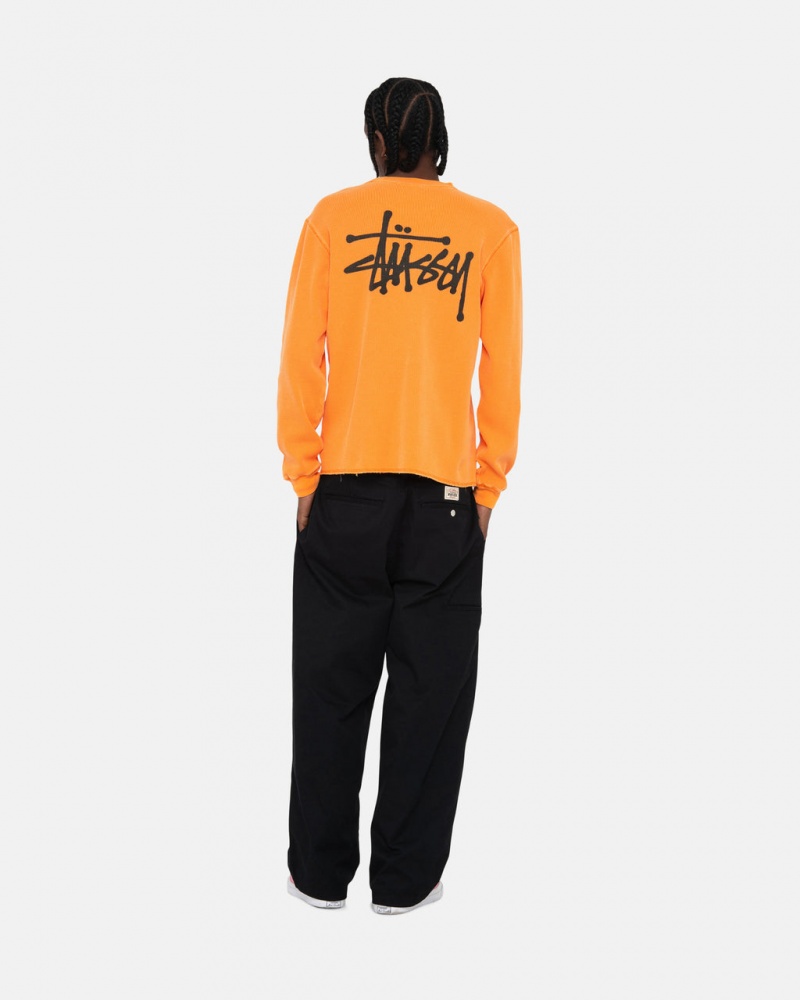 Stussy Basic Stock Ls Thermal - Mens Long Sleeve Knit Abricó | BPTSO48479