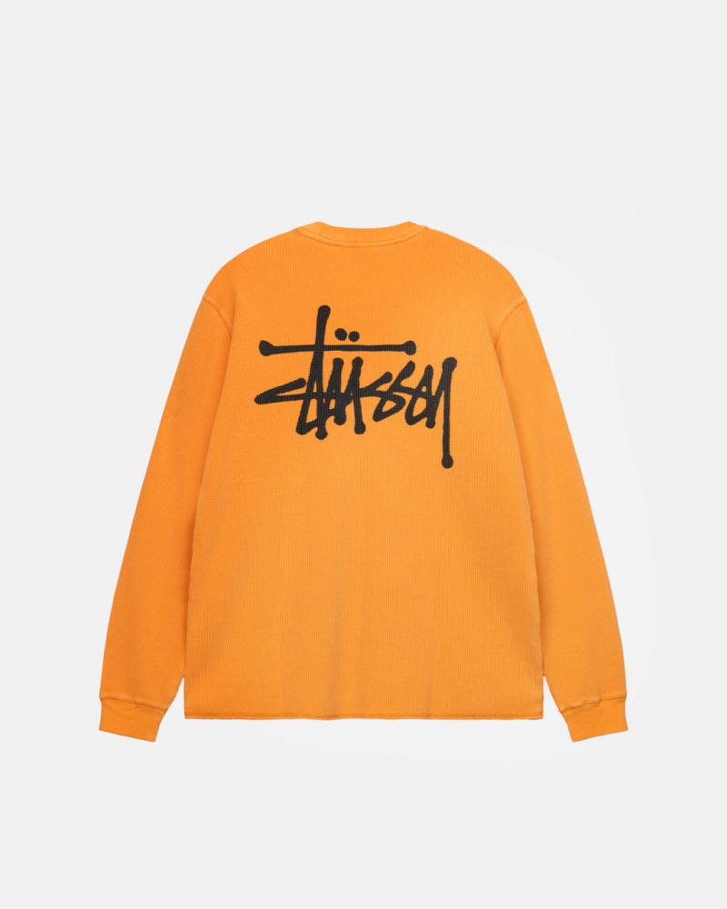 Stussy Basic Stock Ls Thermal - Mens Long Sleeve Knit Abricó | BPTSO48479