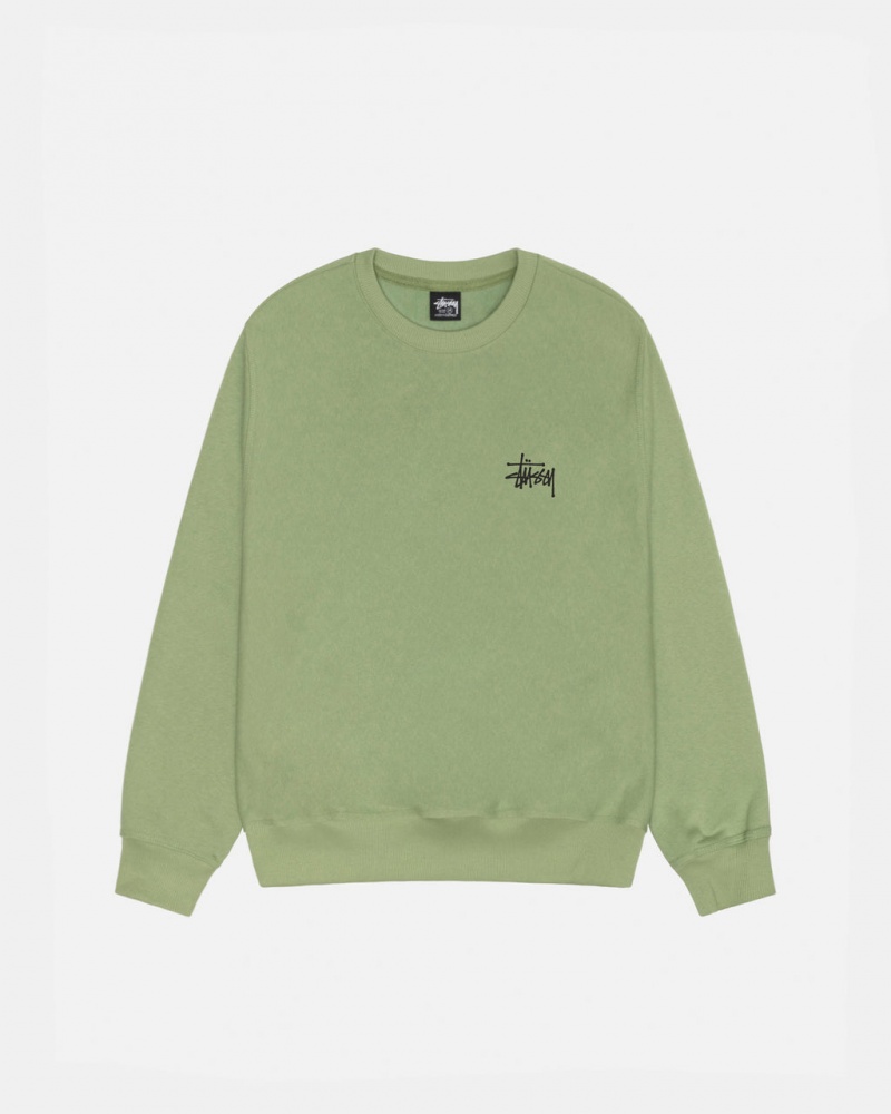 Stussy Basic Stussy Crew - Unisex Hoodies Verdes | DPTVO82599